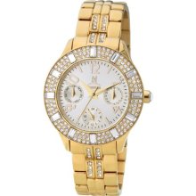 Momentus Gold Plated Stainless Steel White Dial with Zirconium St ...