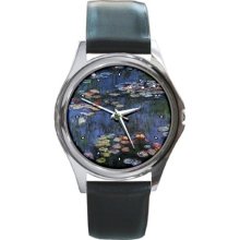 Monet Water Lilies Art Round Wrist Watch