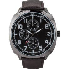 Mossimo Brown Strap Watch with Oversized Black Case