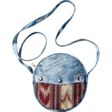 Mossimo Supply Co. Denim Circle Crossbody Bag with Ethnic Print