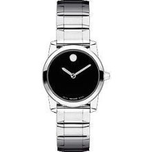 Movado 0605811 Ladies Ss Black Dial Vizio Watch