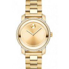 Movado Bold 3600150 Gold Ion-plated Stainless Steel 90 Diamonds Swiss Made