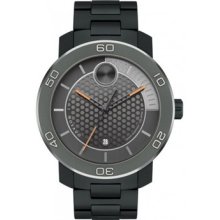 Movado Bold 46 Mm Extra Large Grey/black And Orange Accent Watch 3600097