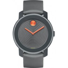 Movado Bold Grey Aluminum Case Silicone Mens Watch 3600071