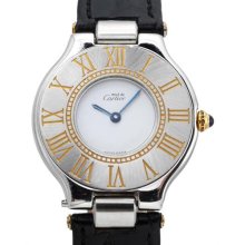 Must de Cartier 21 Quartz SS/18K Ladies Watch 7/10 Condition