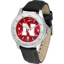 Nebraska Cornhuskers Competitor AnoChrome-Poly/Leather Band Watch