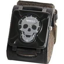 Nemesis Men's Black Skull and Crossbones Watch (Nemesis Men's Black Cross Bone Skull Leather Band Watch)