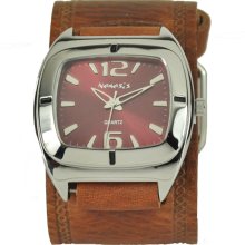 Nemesis Women's Retro Burgundy Leather Cuff Watch (Retro Burgundy Leather Cuff Watch SBHST090B)