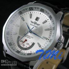 New Designer Auto Mechanical Mens Watch Genuine Leather