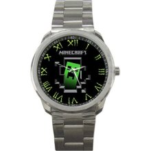 New Hot Creeper Minecraft Sad Game 2012 Sport Metal Watch Rare