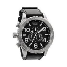 Nixon 51-30 Chrono Leather Watch in Black