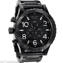 Nixon 51-30 Chrono All Black Men's Chronograph A083 001 Surf Watch