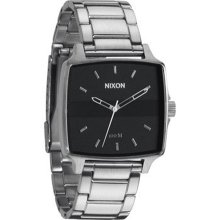 Nixon Men's Cruiser A357000-00 Silver Stainless-Steel Quartz Watch with Black Dial