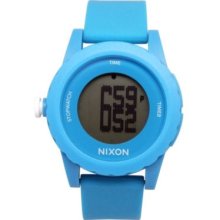 Nixon Men's Genie Quartz Digital Dial Blue Silicone Strap Watch