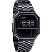 Nixon Men's Re-Run A158001-00 Black Stainless-Steel Quartz Watch with Black Dial