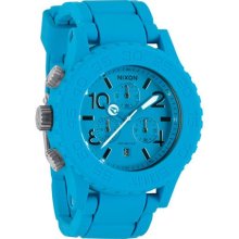 Nixon Men's Rubber 42-20 Chrono Sky Blue Watch