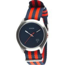 Nixon Quad Watch - Men's Navy/Red Nylon, One Size