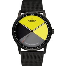 Noon Copenhagen Mens The Changer 44 Analog Stainless Watch - Black Mesh Bracelet - Multicolor Dial - 44-010M9