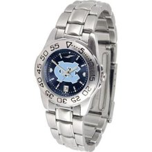 North Carolina Tarheels UNC Ladies Stainless Steel Dress Watch