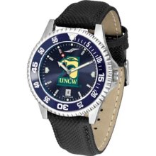 North Carolina Wilmington Seahawks UNCW Mens Leather Anochrome Watch