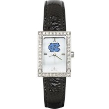 North Carolina Women's Black Leather Strap Allure Watch