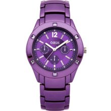 Oasis Purple Metallic Bracelet Strap Ladies Quartz Watch B1263