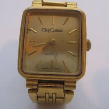 Oleg Cassini Analog Quartz Gold Tone Stainless Steel Link Watch (parts/repair)