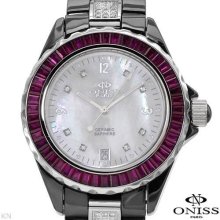 ONISS ON8890L/BK Swiss Movement Ruby Ladies Watch