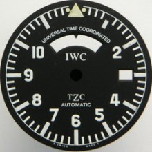 Original Iwc Tzc Automatic Universal Time Matte Black Watch Dial Men's