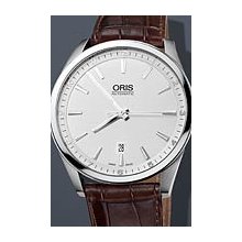 Oris Artix Date 42mm Watch - Silver Dial, Brown Leather Strap 73376424051LS Sale Authentic