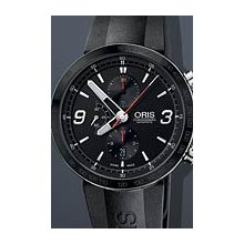 Oris TT1 Chrono Motor Sports 45mm Watch - Black Dial, Black Rubber Strap 67476594174RS Chronograph Sale Authentic Ceramic