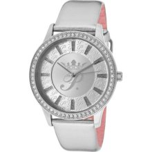 Paris Hilton Watch Ph13520js-04 Women's White Crystal Silver Dial Metallic