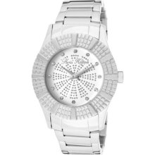 Paris Hilton Women's Heiress White Crystal White/Silver Glitter Dial T