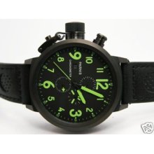 Parnis Xl Watch Left Hand Pvd Quartz With Chrono Green