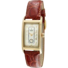 Peugeot 2039G Vintage 2039G Men'S Gold-Tone Tan Leather Contour Watch