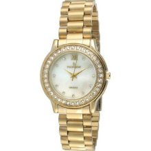 Peugeot 7076G Women'S 7076G Gold-Tone Swarovski Crystal Bracelet Watch