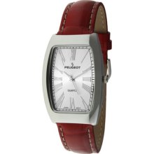 Peugeot Women's Oval Leather Strap Watch