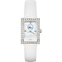 Philadelphia 76ers Ladies Allure Watch White Leather Strap