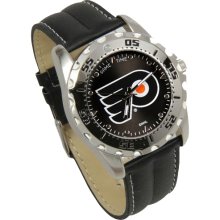 Philly Flyers watches : Philadelphia Flyers Game Time Leather Watch - Black