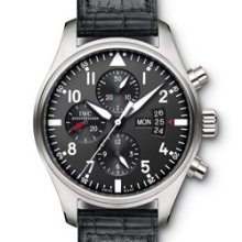 Pilot Chronograph (SS / Black / Leather Strap)