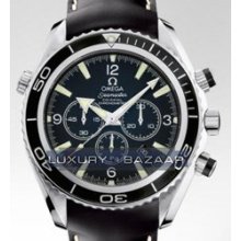 Planet Ocean Chronograph (SS / Black / Strap)