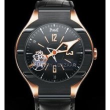 Polo Tourbillon Relatif (RG / Black PVD / Strap)