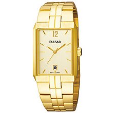 Pulsar Gold-tone Date Bracelet Gold Dial Men's Watch #PXDB52