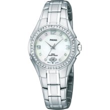 Pulsar Ladies Crystal White Mother of Pearl Dial Watch