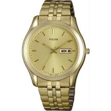 Pulsar Men's Gold Tone Dress Watch Champagne Dial