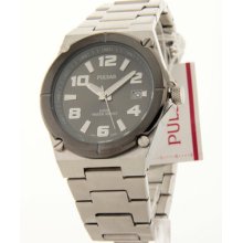 Pulsar Pxh667 Mens Stainless Steel Grey Dial Date Casual Dashing Watch