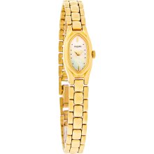 Pulsar Quartz Ladies Mop Dial Elegant Gold Tone Watch Pex448nd *