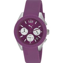 Puma Women's Motor PU102812004 Purple Rubber Quartz Watch with Purple Dial