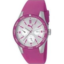 Puma Women's PU102822002 Pink Polyurethane Quartz Watch with Silver