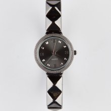 Pyramid Stud Band Watch Gunmetal One Size For Women 21447411201